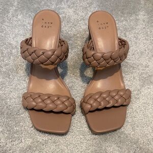 A New Day Women's Brown Braided Sandals